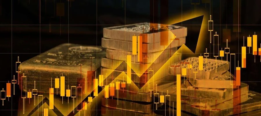 Gold and silver COMEX trading chart analysis.